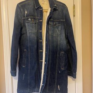 Sneak Peek Dark Blue Denim Long Jacket